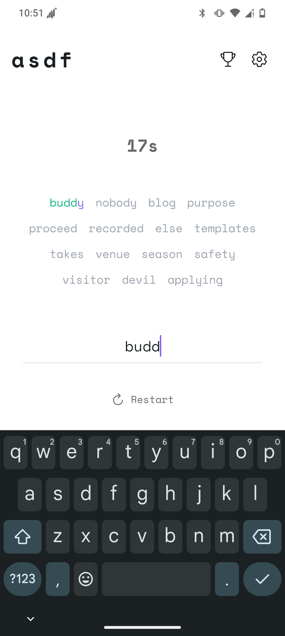 asdf: Typing Speed Test screenshot 2