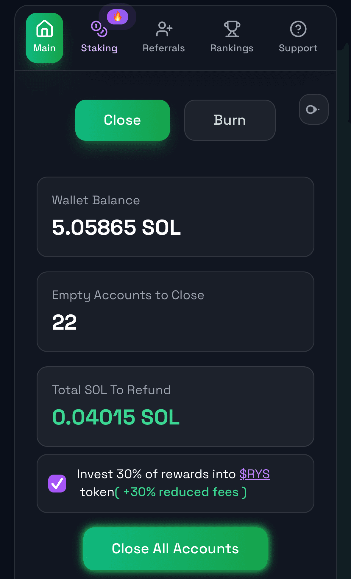 RefundYourSOL screenshot 2