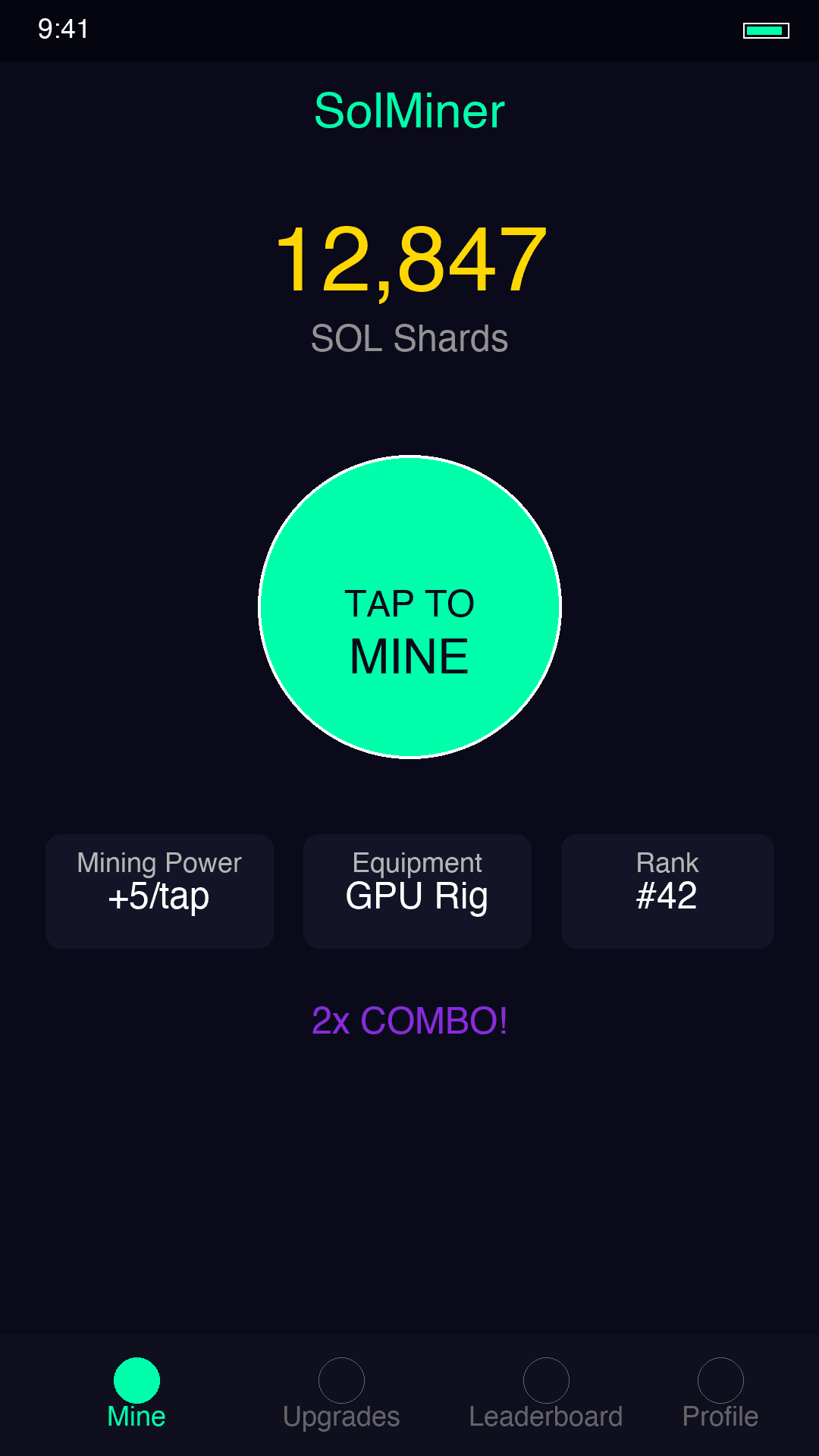 SolMiner - Crypto Mining Clicker screenshot 1