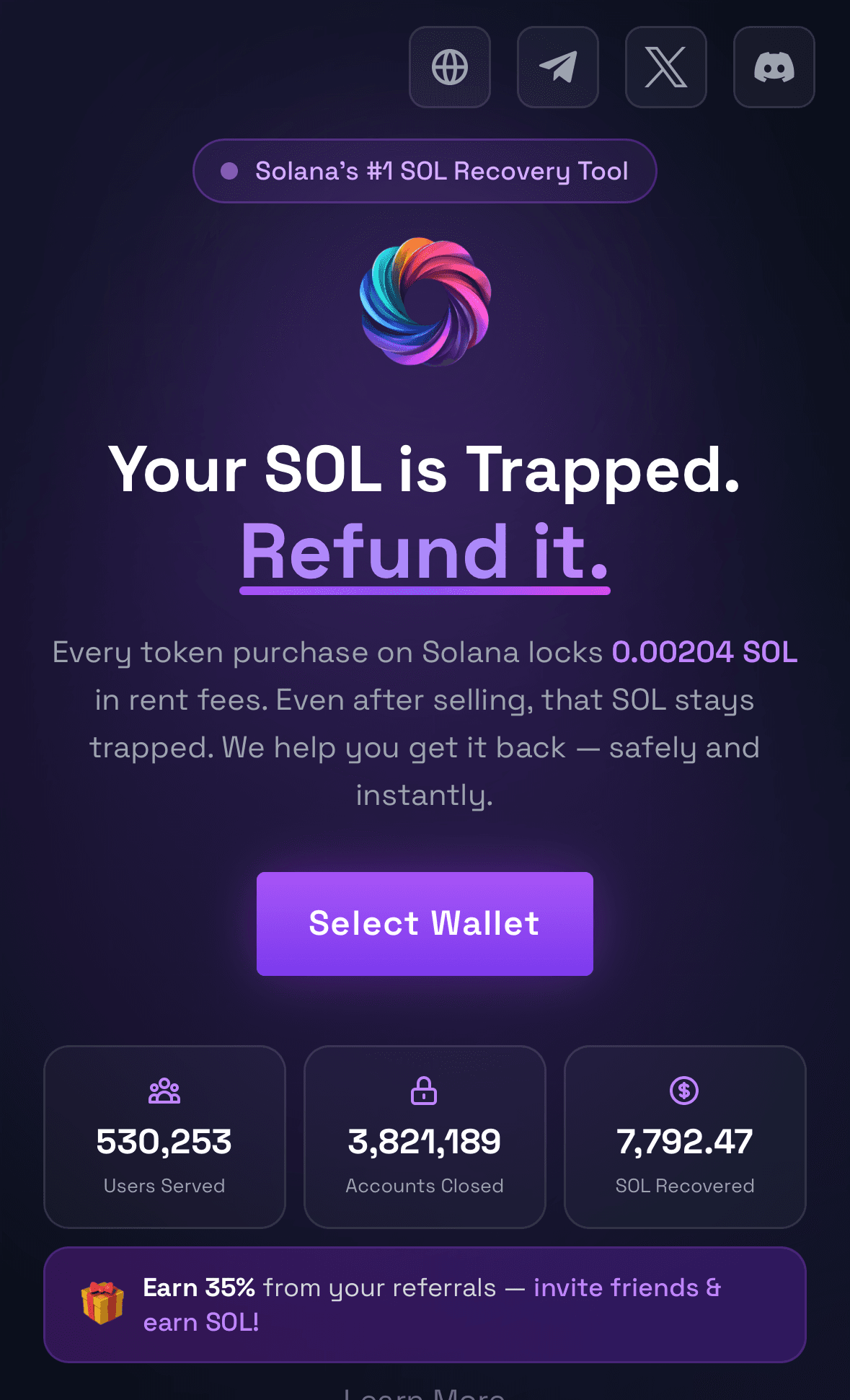 RefundYourSOL screenshot 1