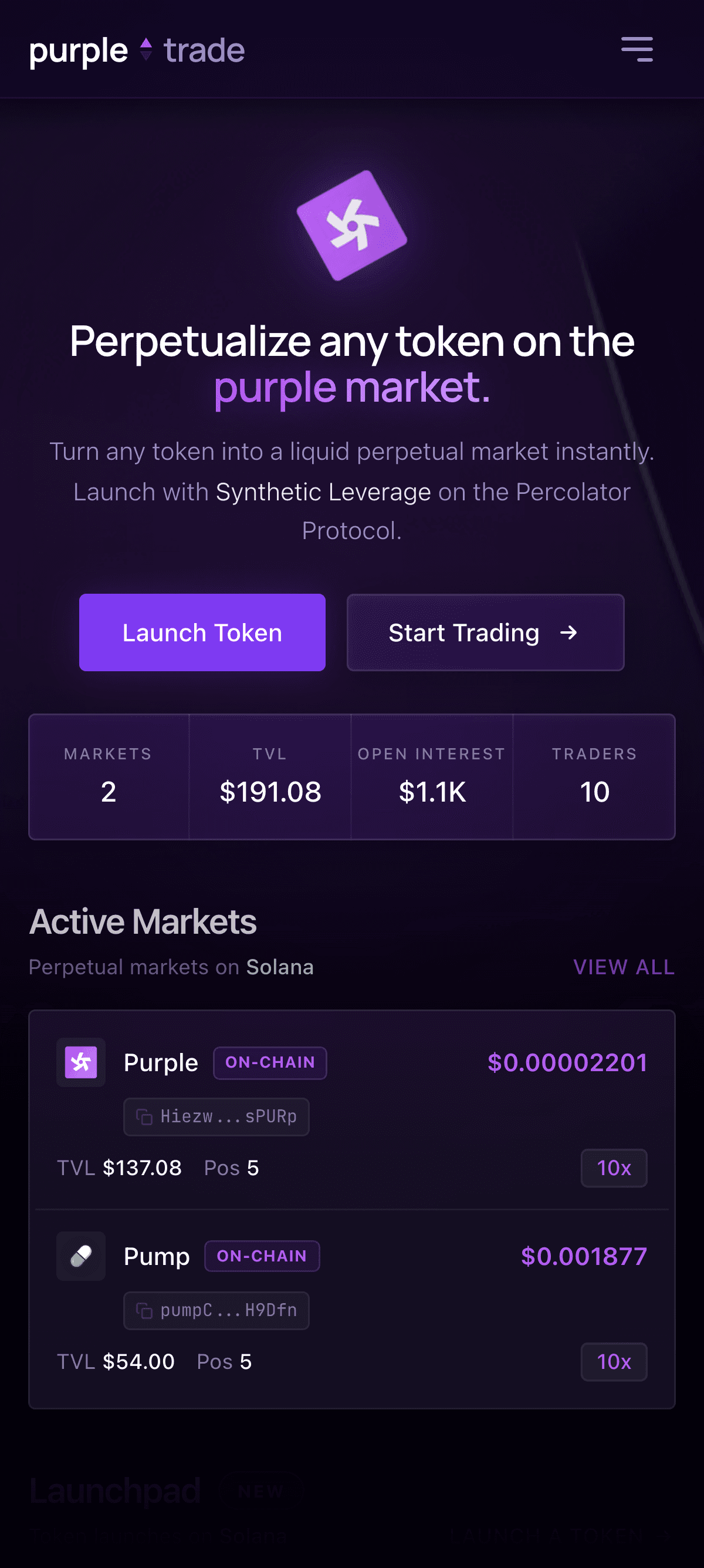 purple.trade screenshot 1