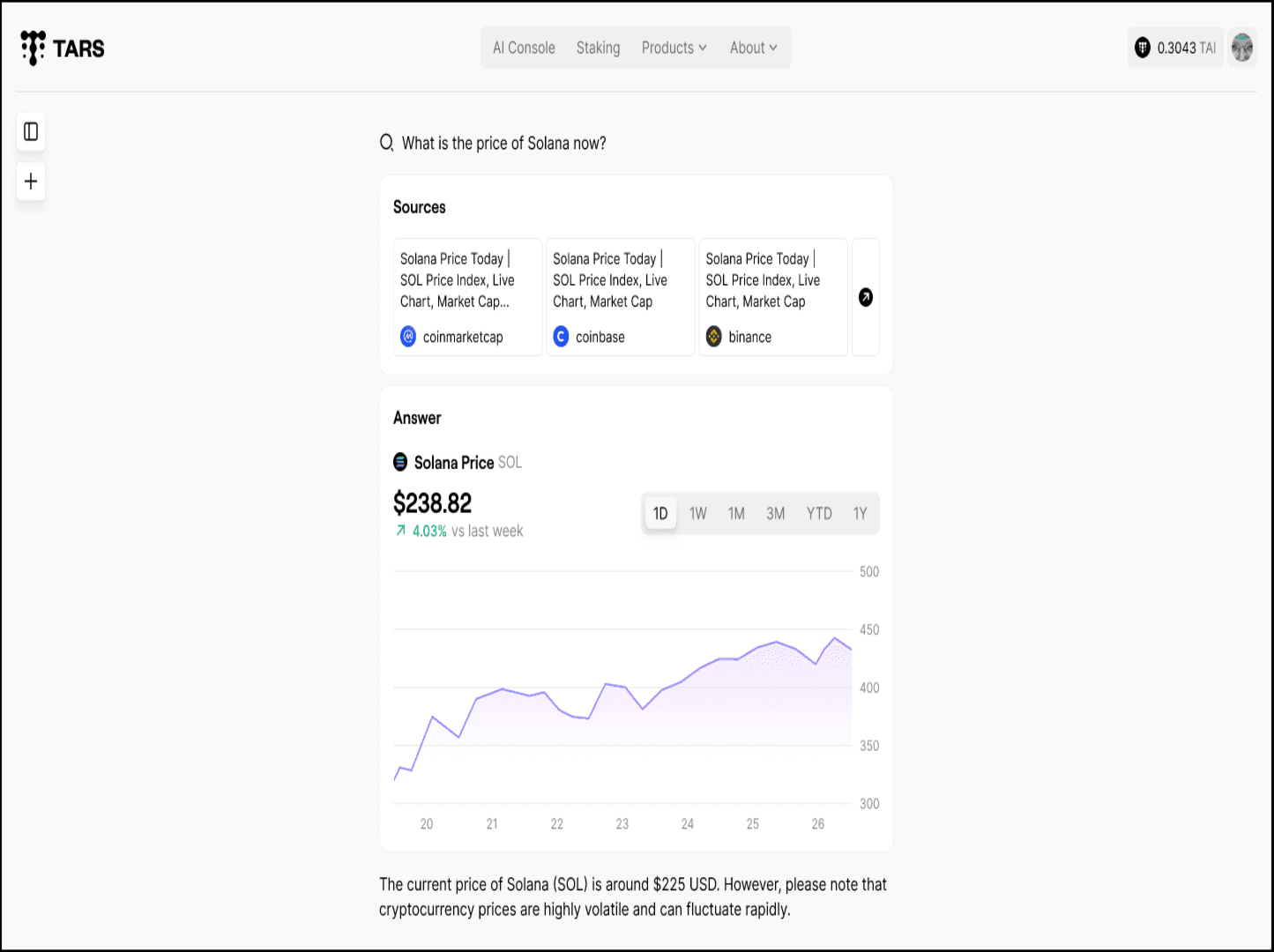 TARS Consumer AI screenshot 2