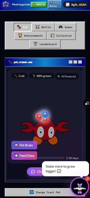 Phettagotchi screenshot 1