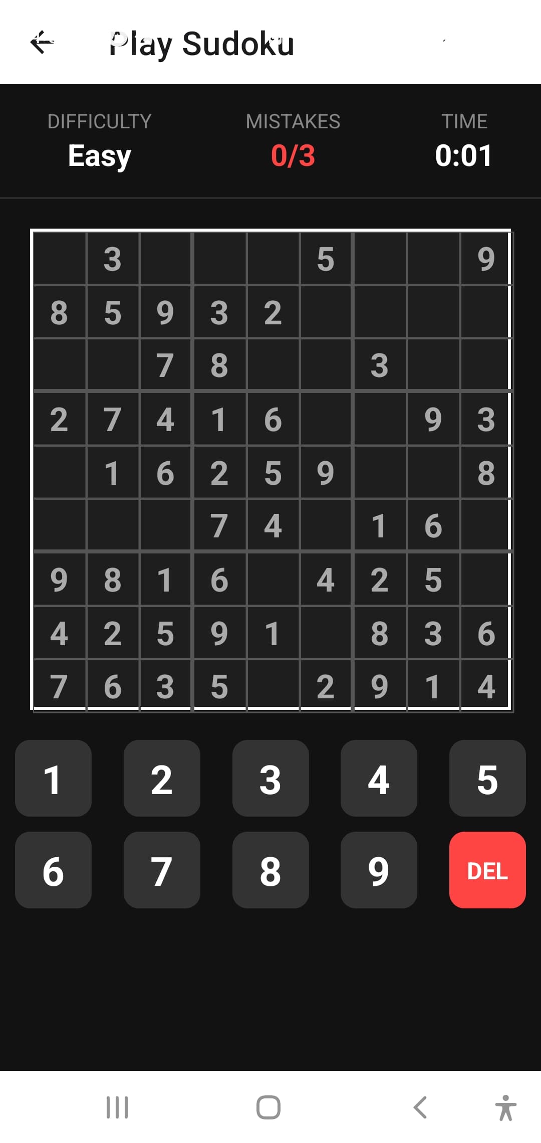 Sudoku screenshot 3