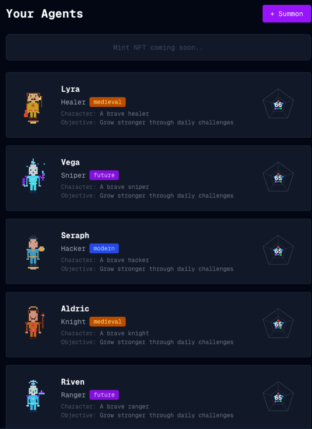 Level Up by Yourself - AI Agent RPG on Solana screenshot 2