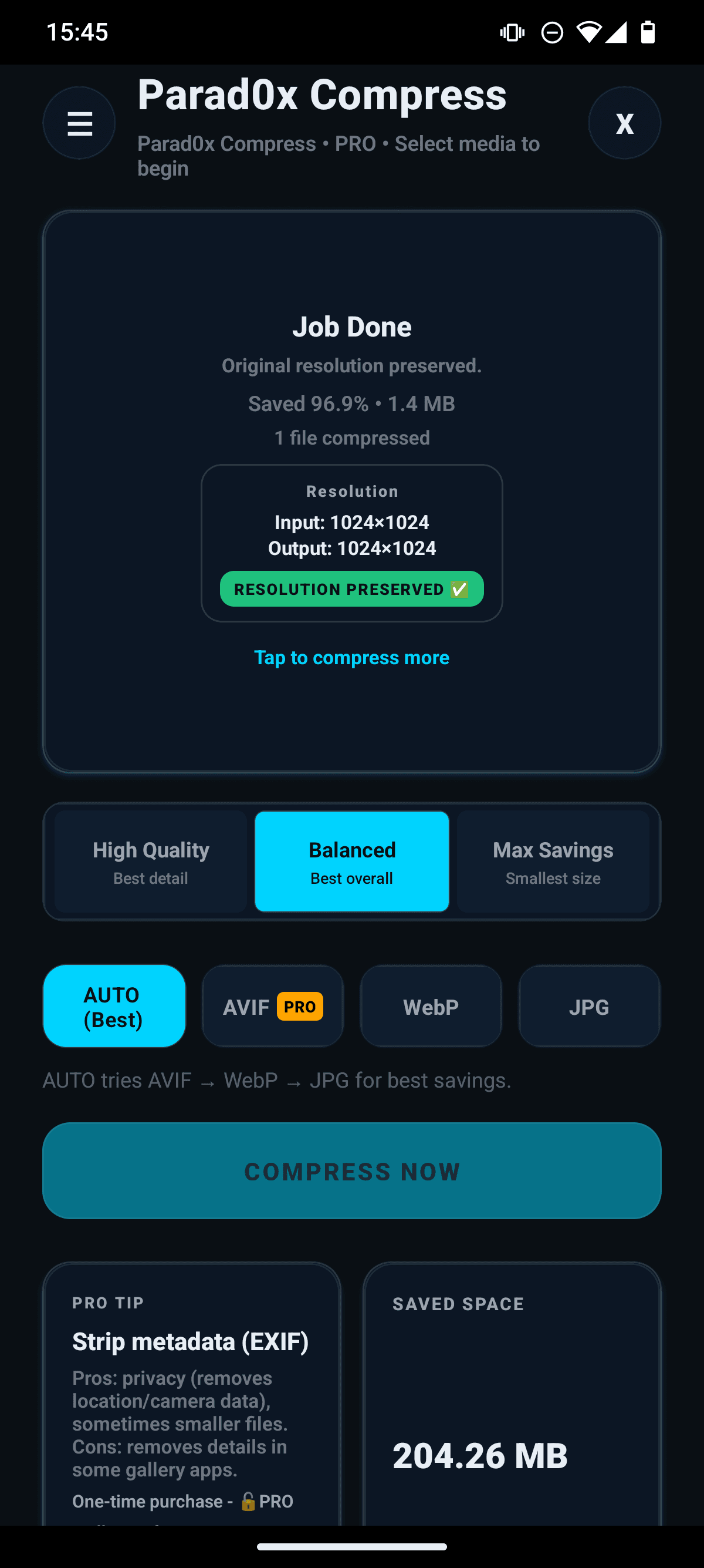 Parad0x Compress screenshot 3