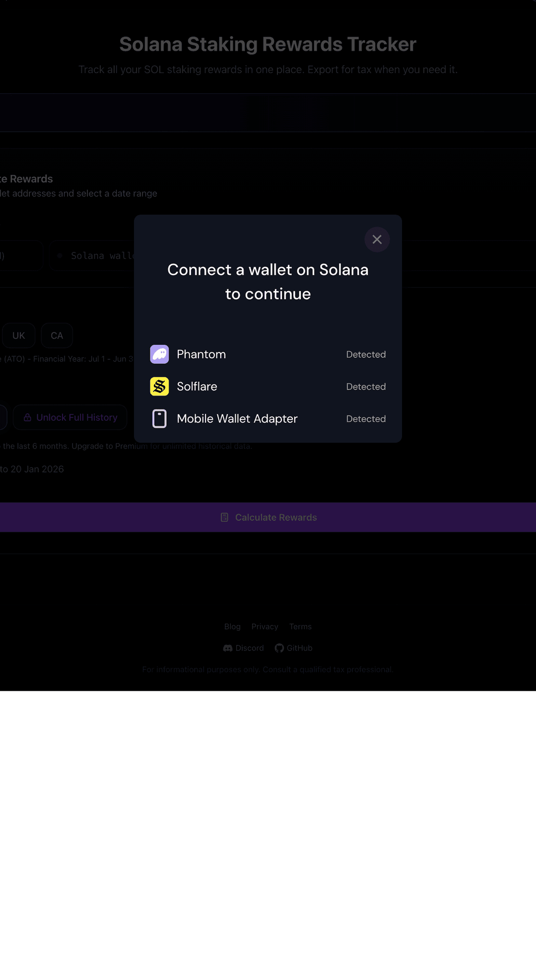 SOL Stake Rewards & Tax screenshot 1